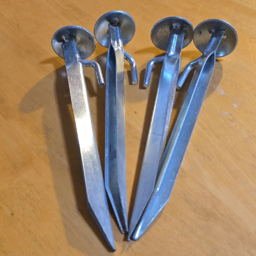 Set of Four Heavy Duty Metal Tent Stakes
